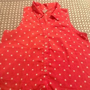 Polka dot sleeveless blouse
